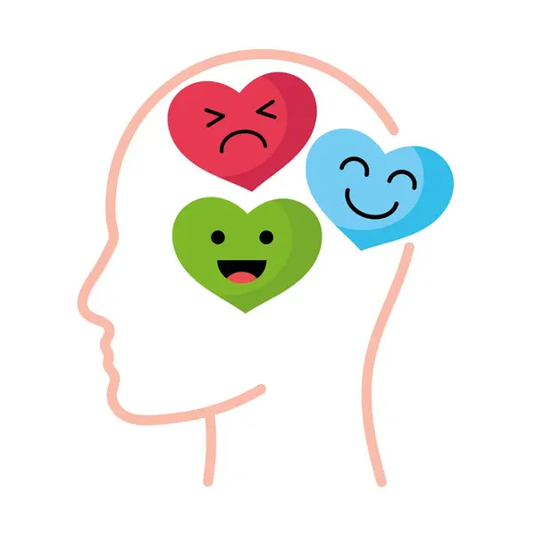 Emotions Intelligence Design Illustration Isolated — Stock Vector