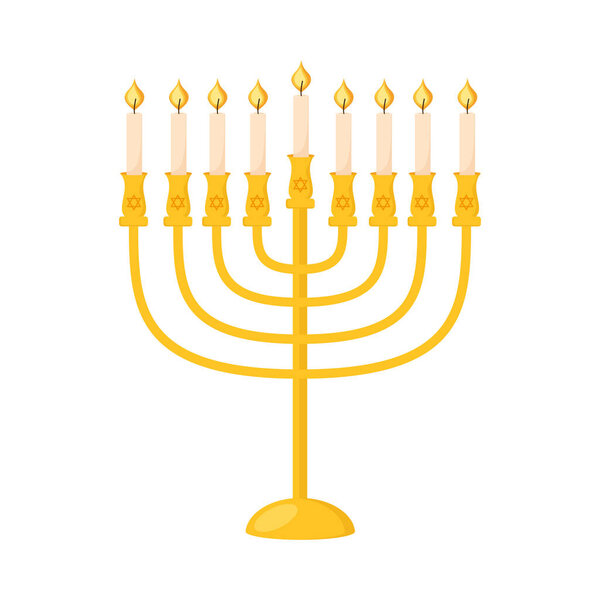 Иллюстрация еврейских свечей меноры изолирована