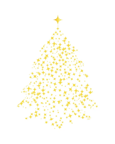 Vánoční Jiskřivý Strom Zářící Ilustrace Izolované — Stockový vektor
