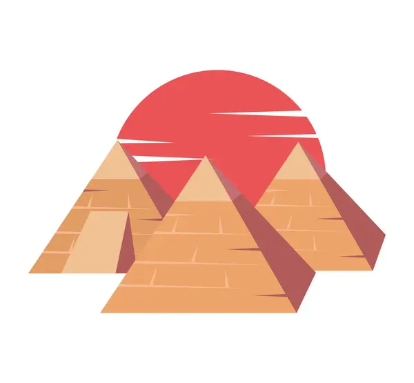 Egyptská Pyramida Gízy Ilustrace Izolované — Stockový vektor