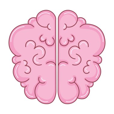 İnsan beyni çizimi izole edilmiş tasarım