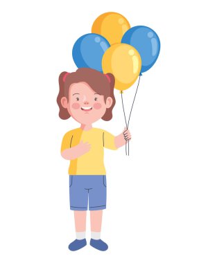 Down sendromlu kız ve balon çizimi.