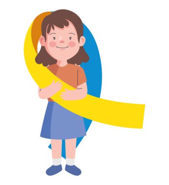 Down sendromlu kız ve kurdele çizimi.