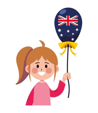 Avusturalya günü kızı illüstrasyonu kutluyor