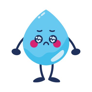 su günü damla kawaii illüstrasyon