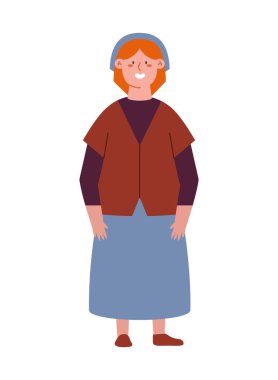 Yahudi kadın illüstrasyon vektörü izole