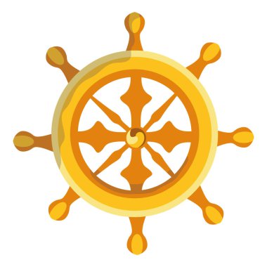 Altın dümen çizim vektörü izole edildi