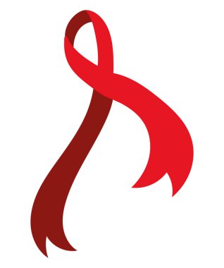 AIDS günü kırmızı kurdele çizim vektörü izole