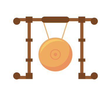 Endonezya gong illüstrasyonu izole tasarım