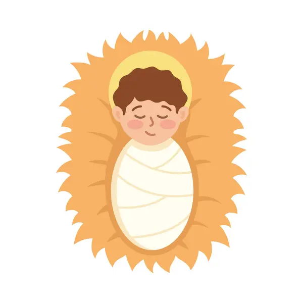 Holy Family Baby Jesus Illustration Isolated — Stock Vector
