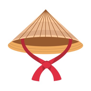 Endonezya gunung geleneksel şapka illüstrasyonu izole