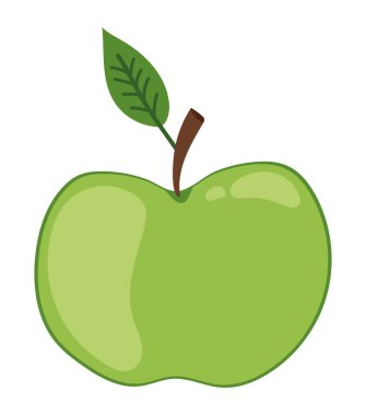 yeşil elma ilüstrasyon vektörü izole edildi