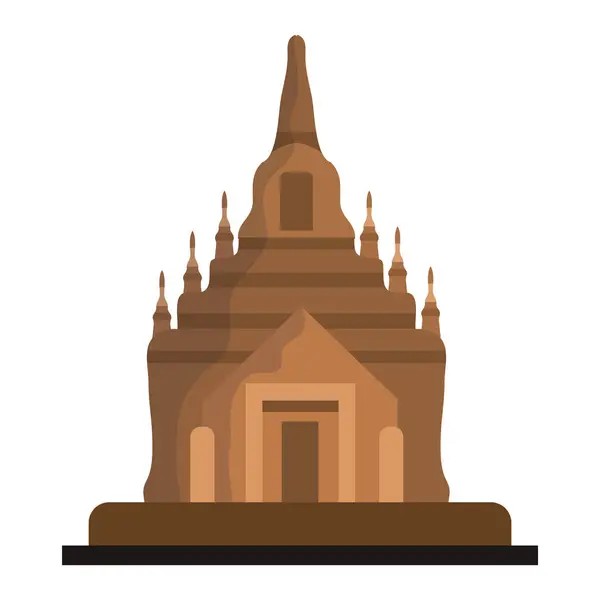 Hilominlo Myanmar Templo Vector Aislado — Archivo Imágenes Vectoriales