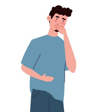 Mide bulandırıcı erkek hastalığı illüstrasyonu izole edildi.