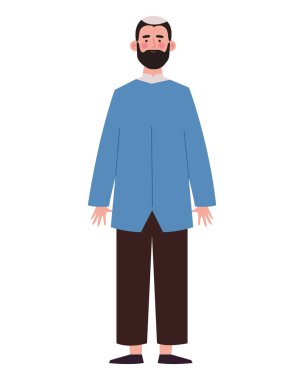 Yahudi adam karakteri çizimi izole edildi