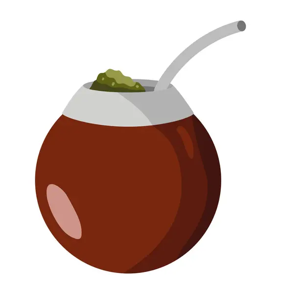 Mate Gourd Bombilla Illustration — Stock Vector