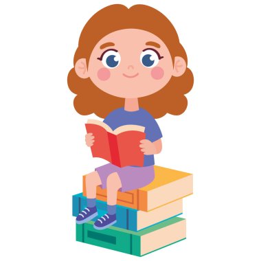Kitaplı ve resimli kız