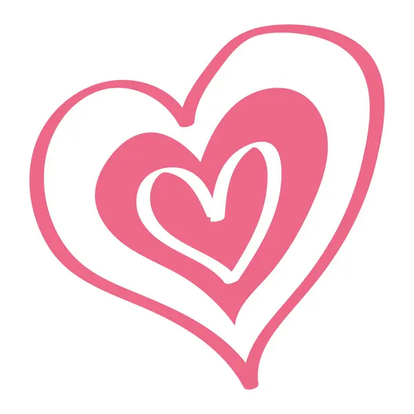 Scribbled Heart Amour Illustration Design — Stock Vector