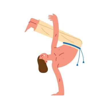 Dans eden erkek capoeira vektörü izole edildi