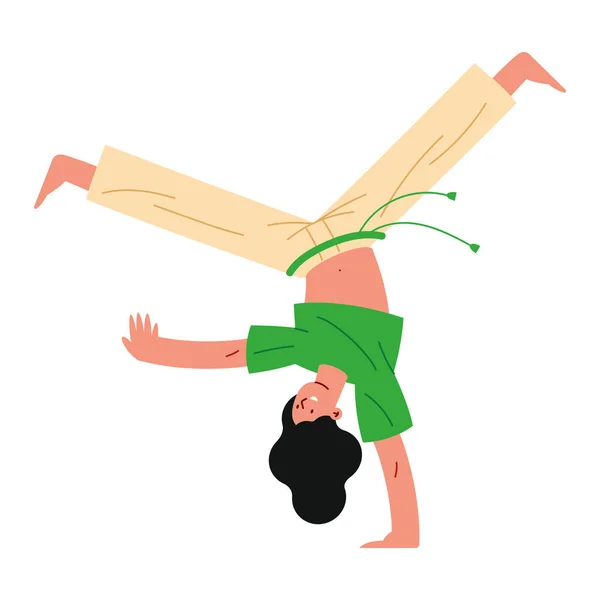 Vrouw Dansen Capoeira Vector Geïsoleerd — Stockvector