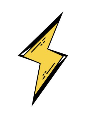 Şimşek pop sanat simgesi vektörü izole edildi