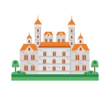 Alman neuschwanstein tasarım vektörü izole edildi