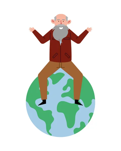Charles Darwin Topo Mundo Vetor Isolado — Vetor de Stock