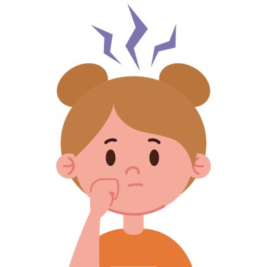 Dikkat eksikliği hiperaktivite bozukluğu kız tasarım illüstrasyonu