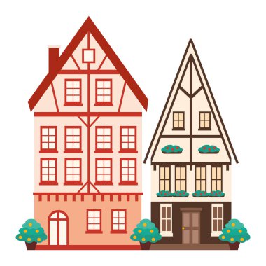 Alman tarihi evleri izole edilmiş tasarım