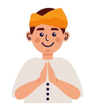 nyepi man illüstrasyon vektörü izole edildi