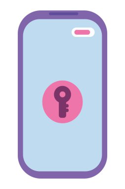 parola vektörü izole edilmiş telefon ile veri güvenliği illüstrasyonu