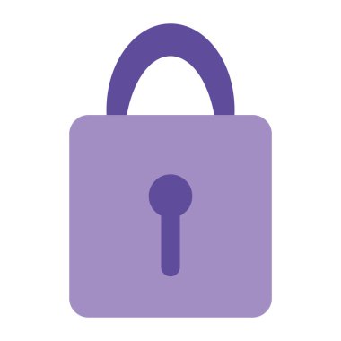 mor asma kilit çizim vektörü izole edildi