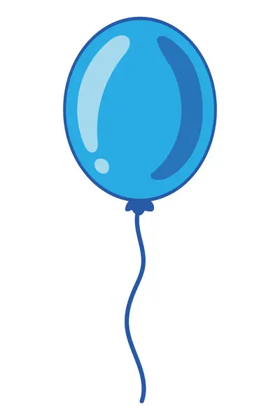 Mavi Balon Çizim Vektörü Izole Edildi — Stok Vektör
