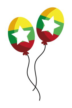 Myanmar bayrak balonları vektör izole