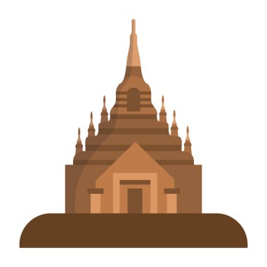 Myanmar Bagan tapınak vektörü izole edildi
