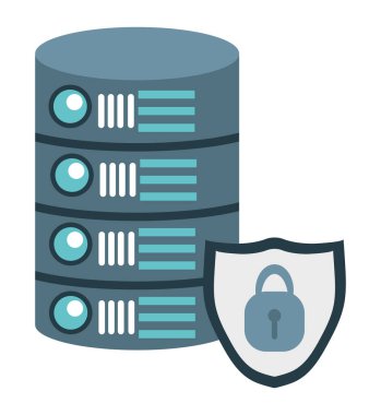 veritabanı güvenlik illüstrasyon vektörü izole