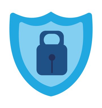 asma kilit vektörü izole edilmiş kalkanın veri güvenliği çizimi