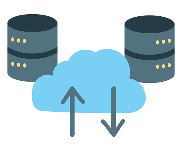 Database Cloud Server Vettoriale Isolato — Vettoriale Stock
