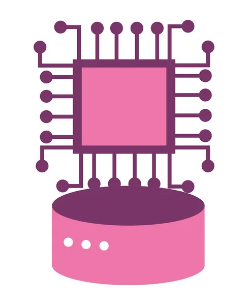 Serveur Base Données Microchip Vecteur Isolé — Image vectorielle