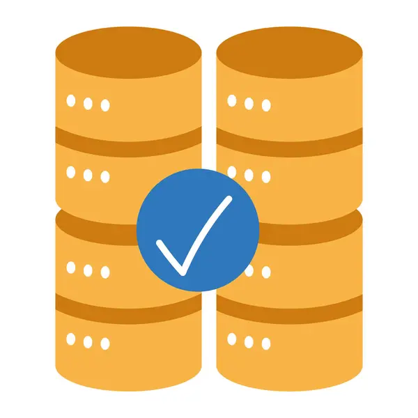 Server Database Colore Arancione Vettoriale Isolato — Vettoriale Stock