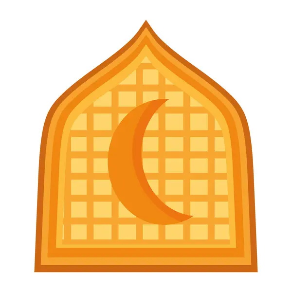 Müslüman Ayı Pencere Vektörü Izole Edildi — Stok Vektör