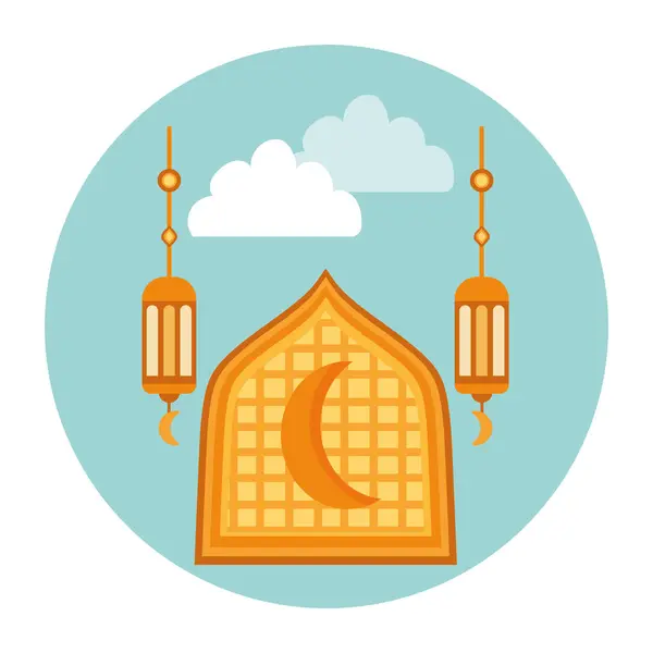 Décorations Musulmanes Illustration Vecteur Isolé — Image vectorielle