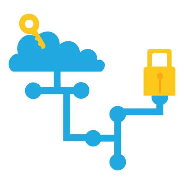 Ilustrace Zabezpečení Dat Cloudového Serveru Izolovaného Vektoru Zámku — Stockový vektor