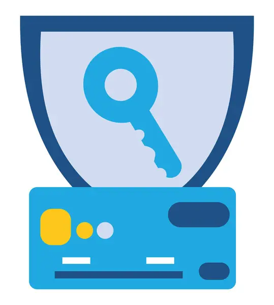 単離されたクレジットカードベクターのデータセキュリティイラスト — ストックベクタ
