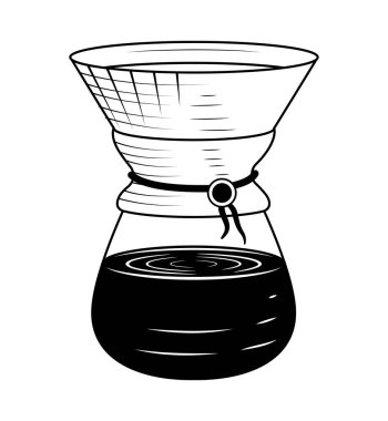 Kahve damlayan çizilmiş illüstrasyon