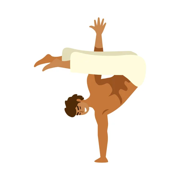 Kämpfer Mann Capoeira Illustration Isoliert — Stockvektor