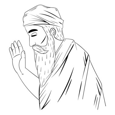 Guru nanak jayanti dini bir illüstrasyon.