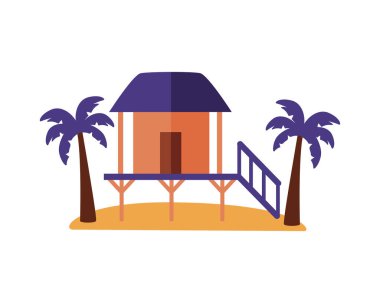 Bali sahil evi vektörü izole edildi