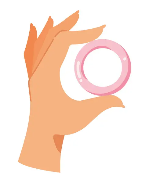 Contraceptive Method Hand Illustration — Stock Vector