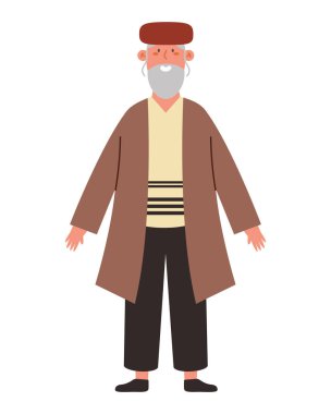 Yahudi yaşlı adam vektörü izole edildi